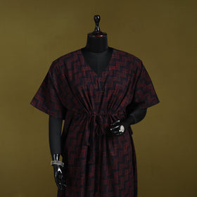 Natural dyed hand akola cotton long kaftan 34 - handcrafted