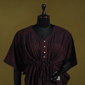 Natural dyed hand akola cotton short kaftan 99 - handcrafted