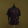 Natural dyed hand akola cotton short kaftan 99 - handcrafted
