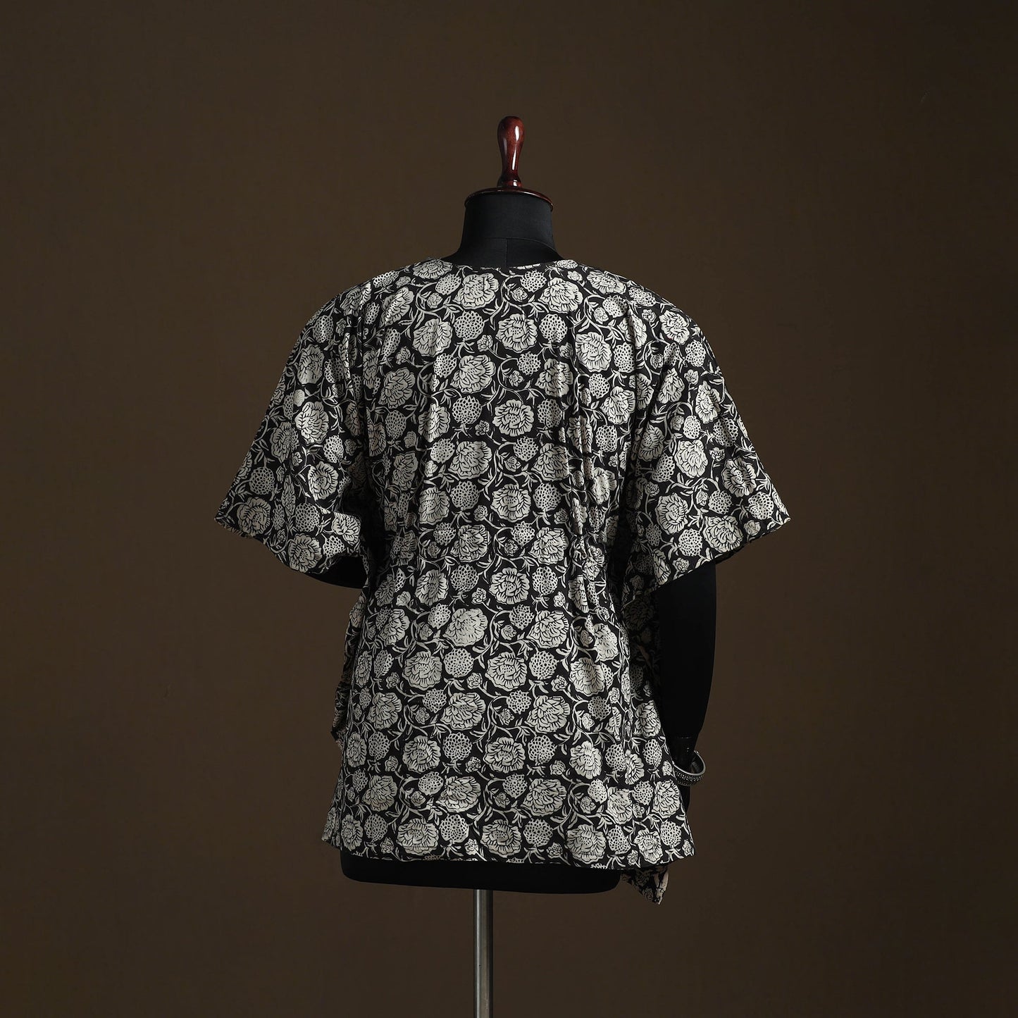 Natural dyed hand block bagru print patchwork cotton kaftan