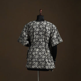 Natural dyed hand block bagru print patchwork cotton kaftan