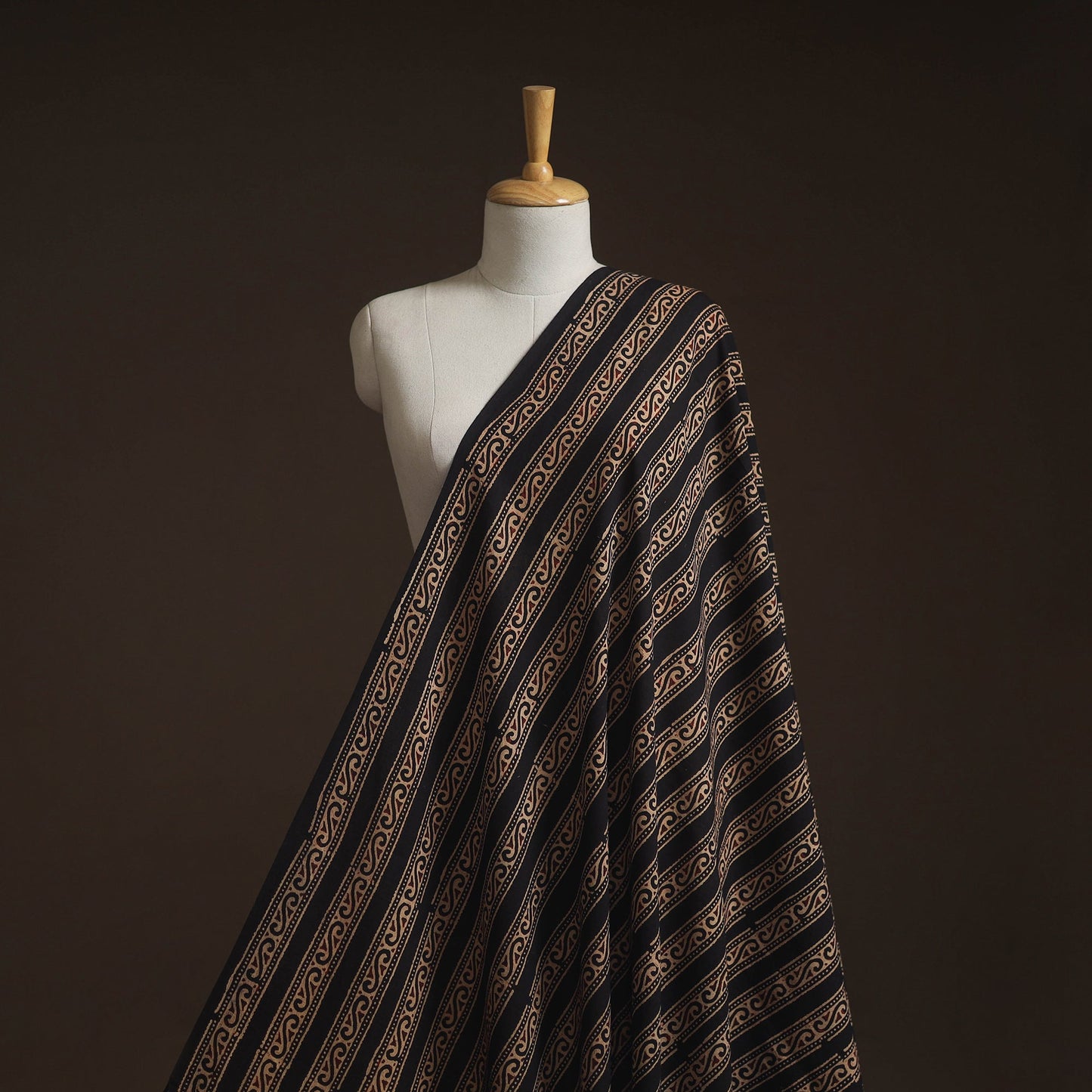 Natural dyed hand block cotton ajrakh print fabric 09