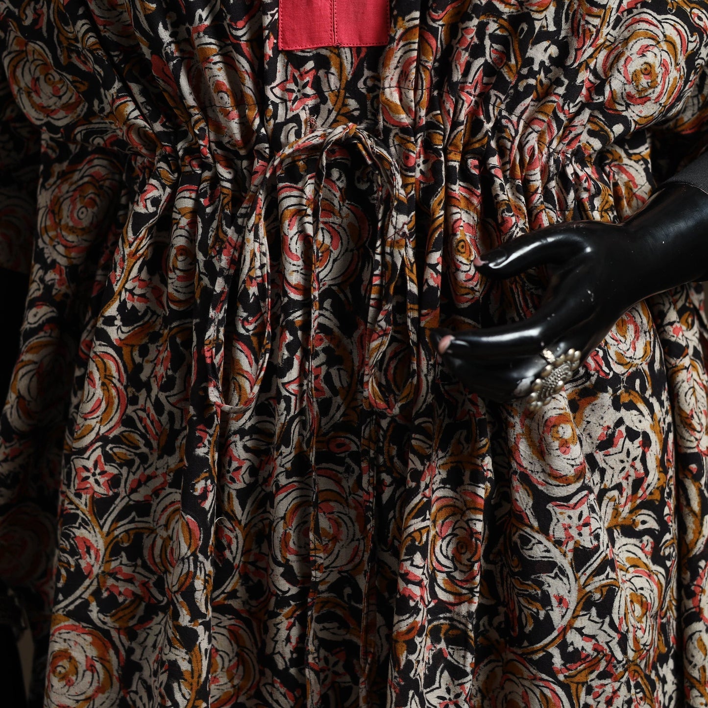 Natural dyed hand block kalamkari print cotton kaftan