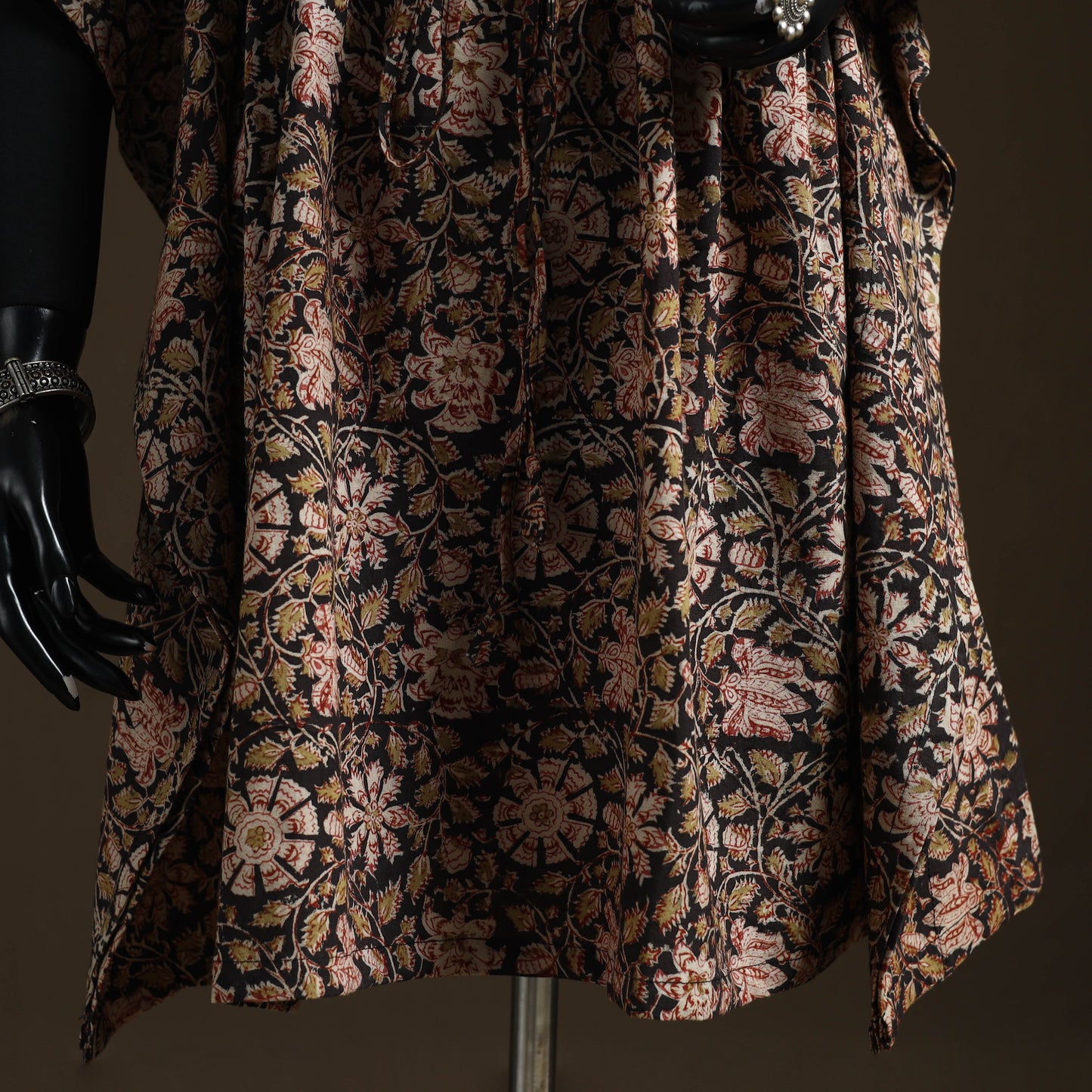 Natural dyed hand block kalamkari print cotton kaftan