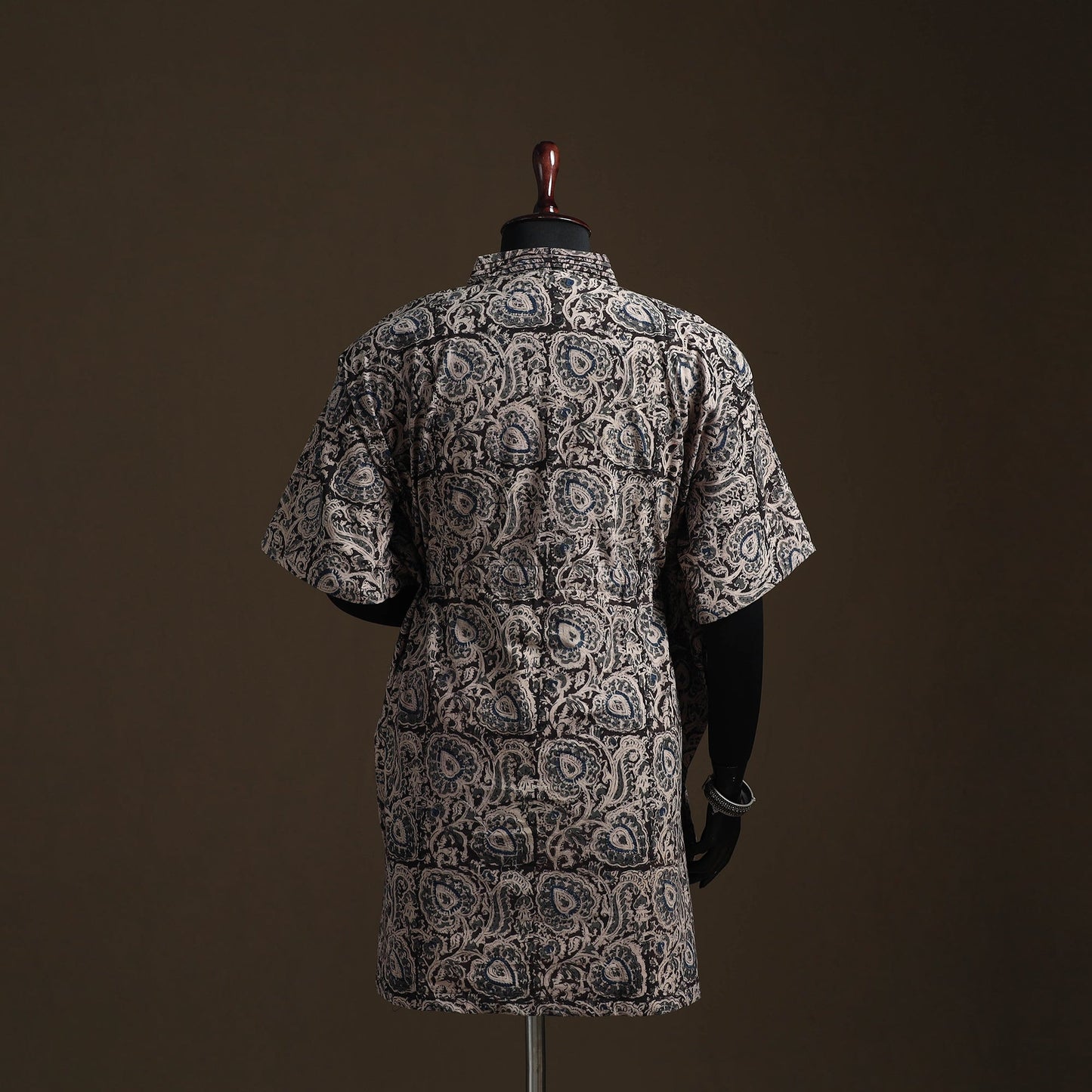 Natural dyed hand block kalamkari print cotton kaftan