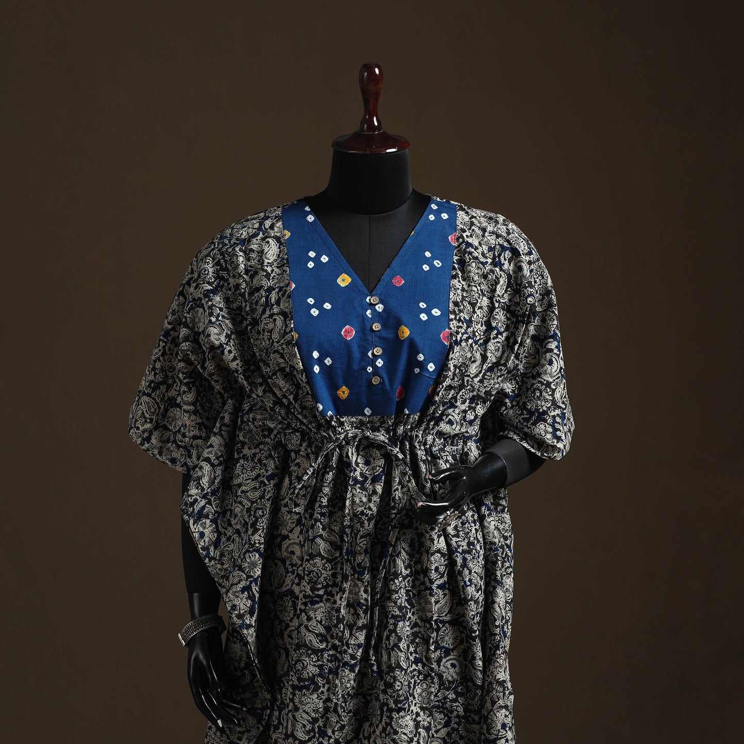 Natural dyed hand block kalamkari print patchwork cotton