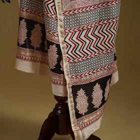 Black - natural dyed hand chanderi silk bagh dupatta 25
