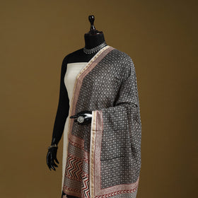 Black - natural dyed hand chanderi silk bagh dupatta 25