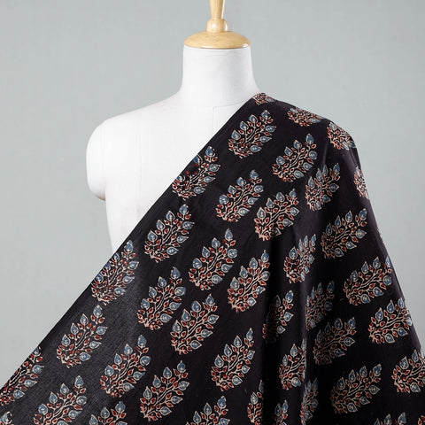  Black Block Print Cotton Ajrakh Fabric
