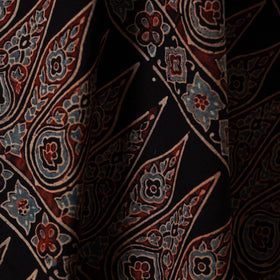 Black - natural dyed hand cotton fabric 04 - handcrafted