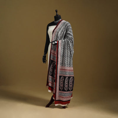 Black - natural dyed hand cotton bagh dupatta 11