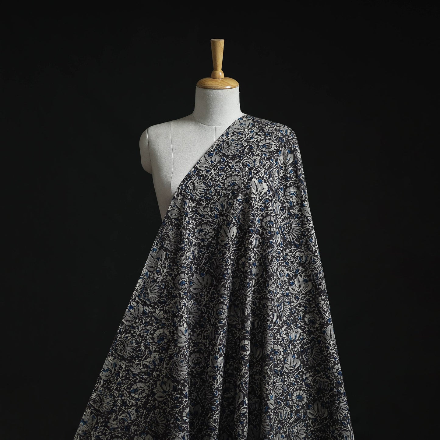 Natural dyed hand block print cotton kalamkari fabric 03