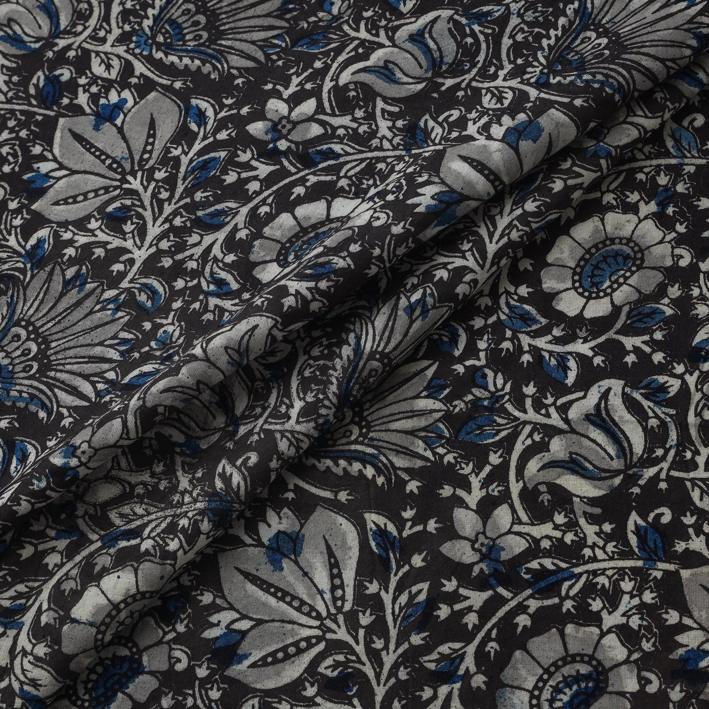 Natural dyed hand block print cotton kalamkari fabric 03