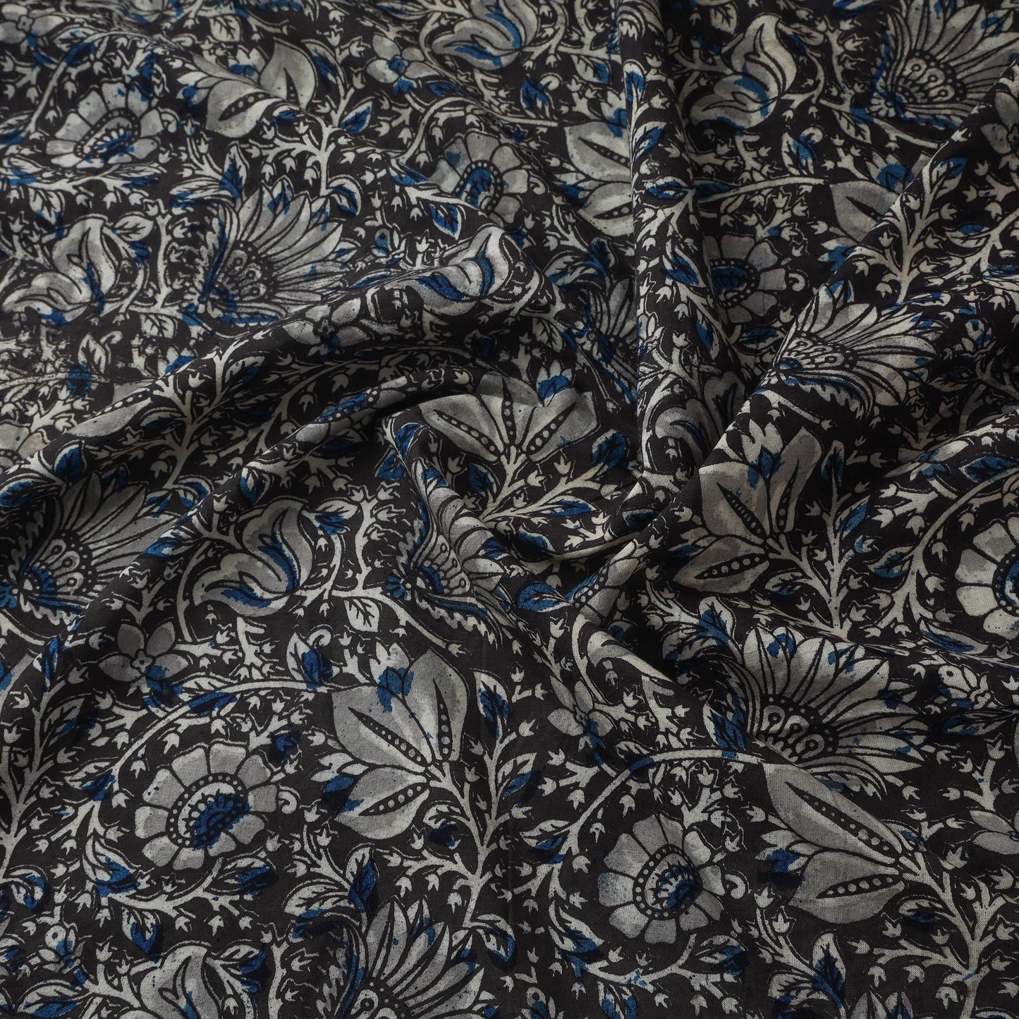 Natural dyed hand block print cotton kalamkari fabric 03