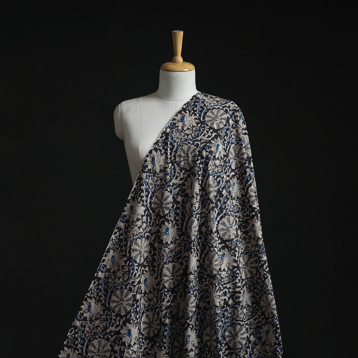 Natural dyed hand block print cotton kalamkari fabric 05