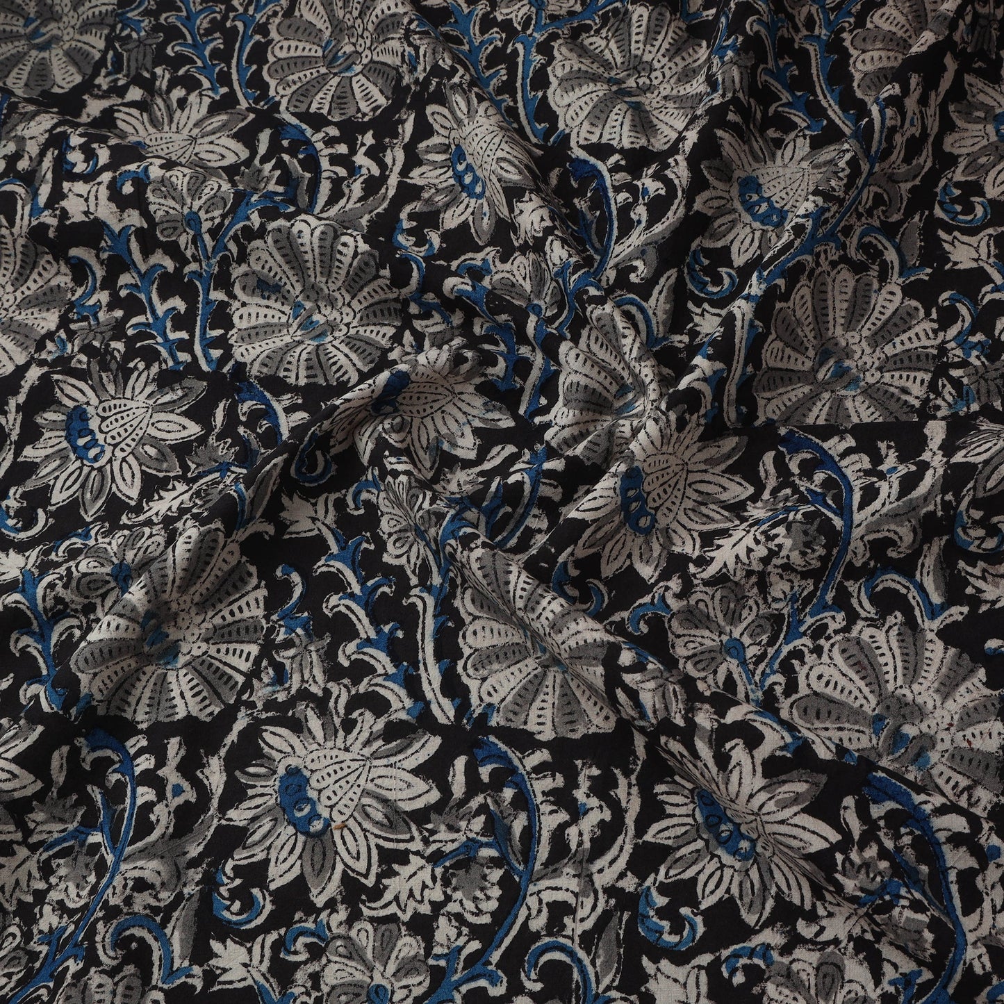 Natural dyed hand block print cotton kalamkari fabric 05