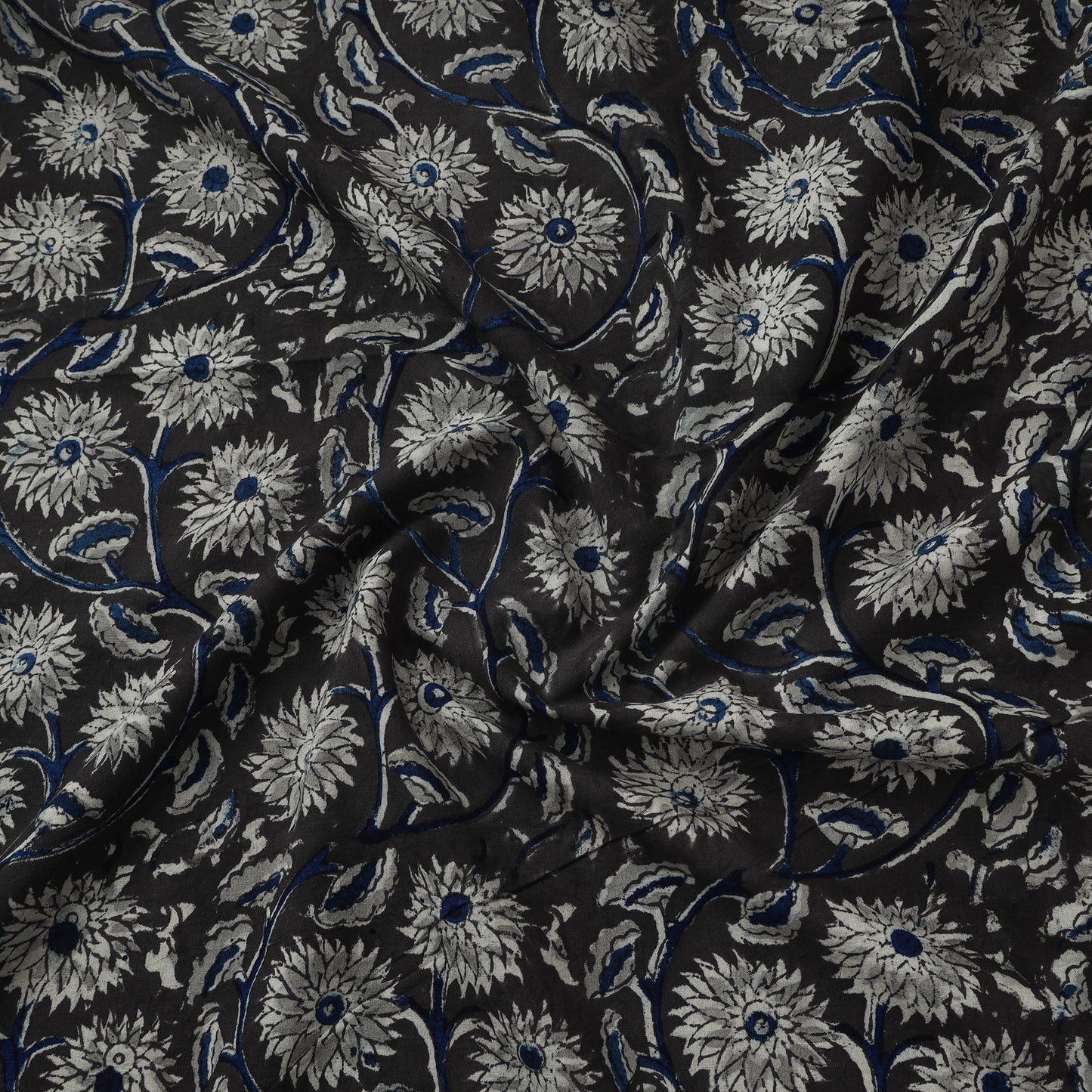Natural dyed hand block print cotton kalamkari fabric 12
