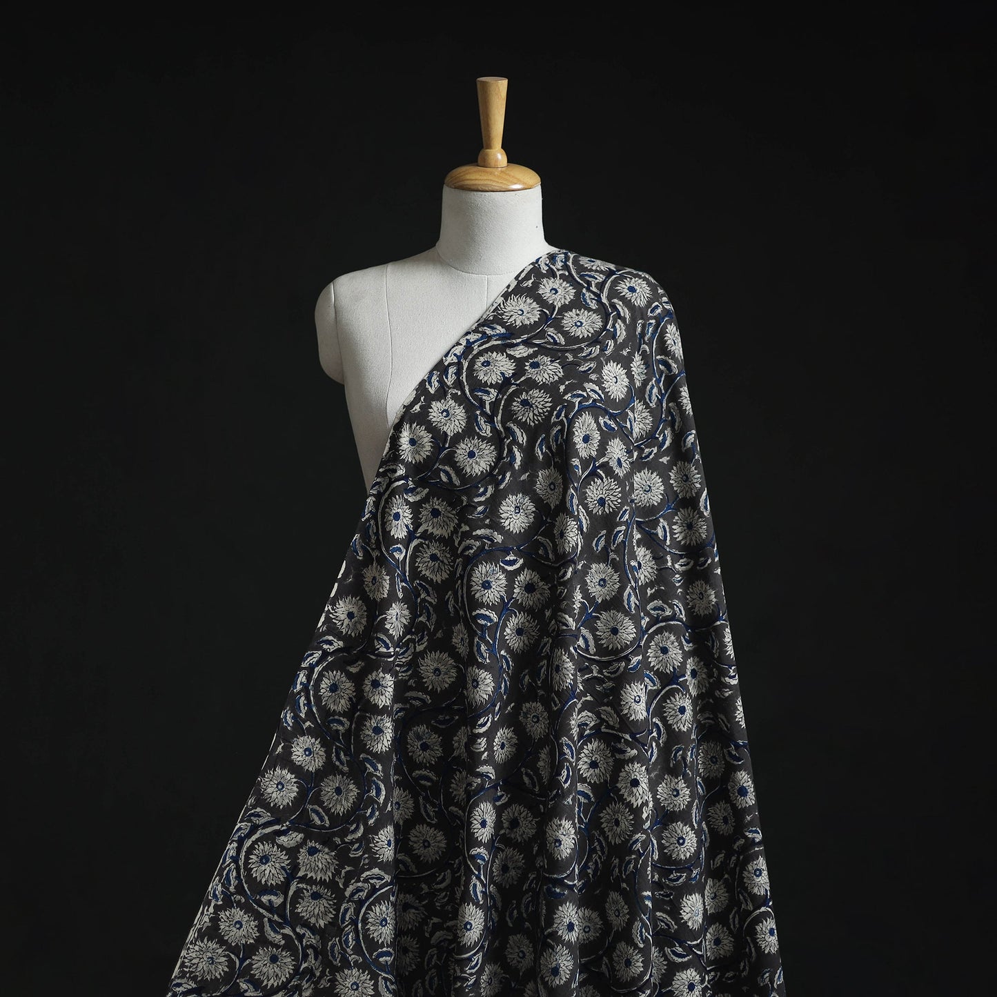 Natural dyed hand block print cotton kalamkari fabric 12