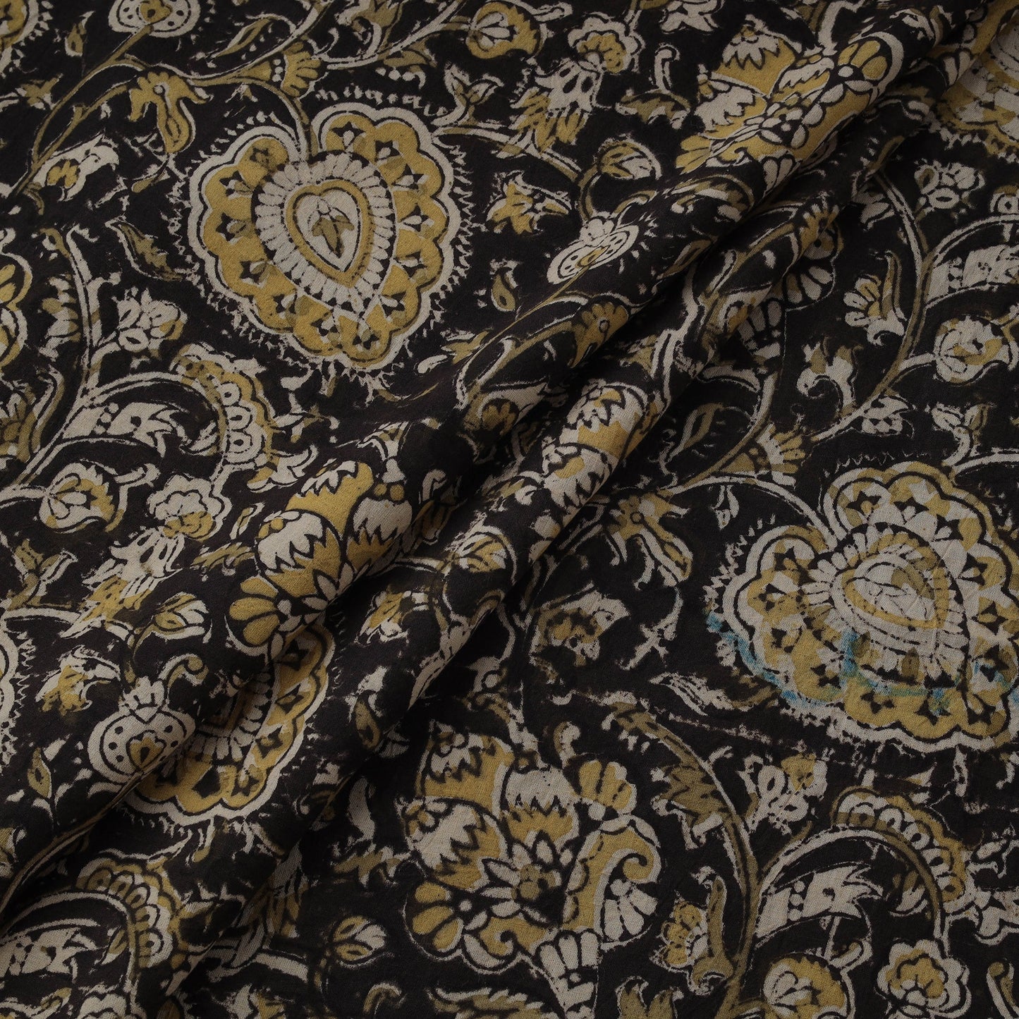 Natural dyed hand block print cotton kalamkari fabric 13