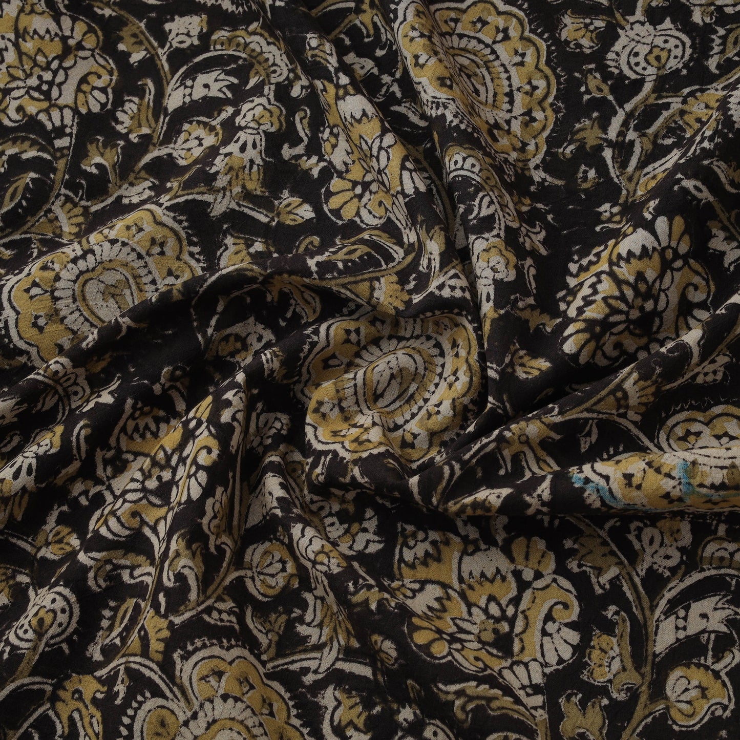 Natural dyed hand block print cotton kalamkari fabric 13
