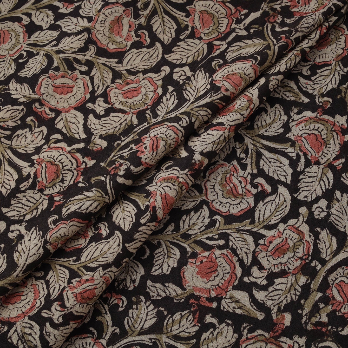 Natural dyed hand block print cotton kalamkari fabric 16