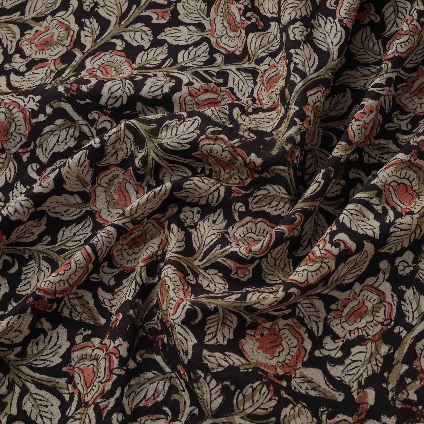Natural dyed hand block print cotton kalamkari fabric 16