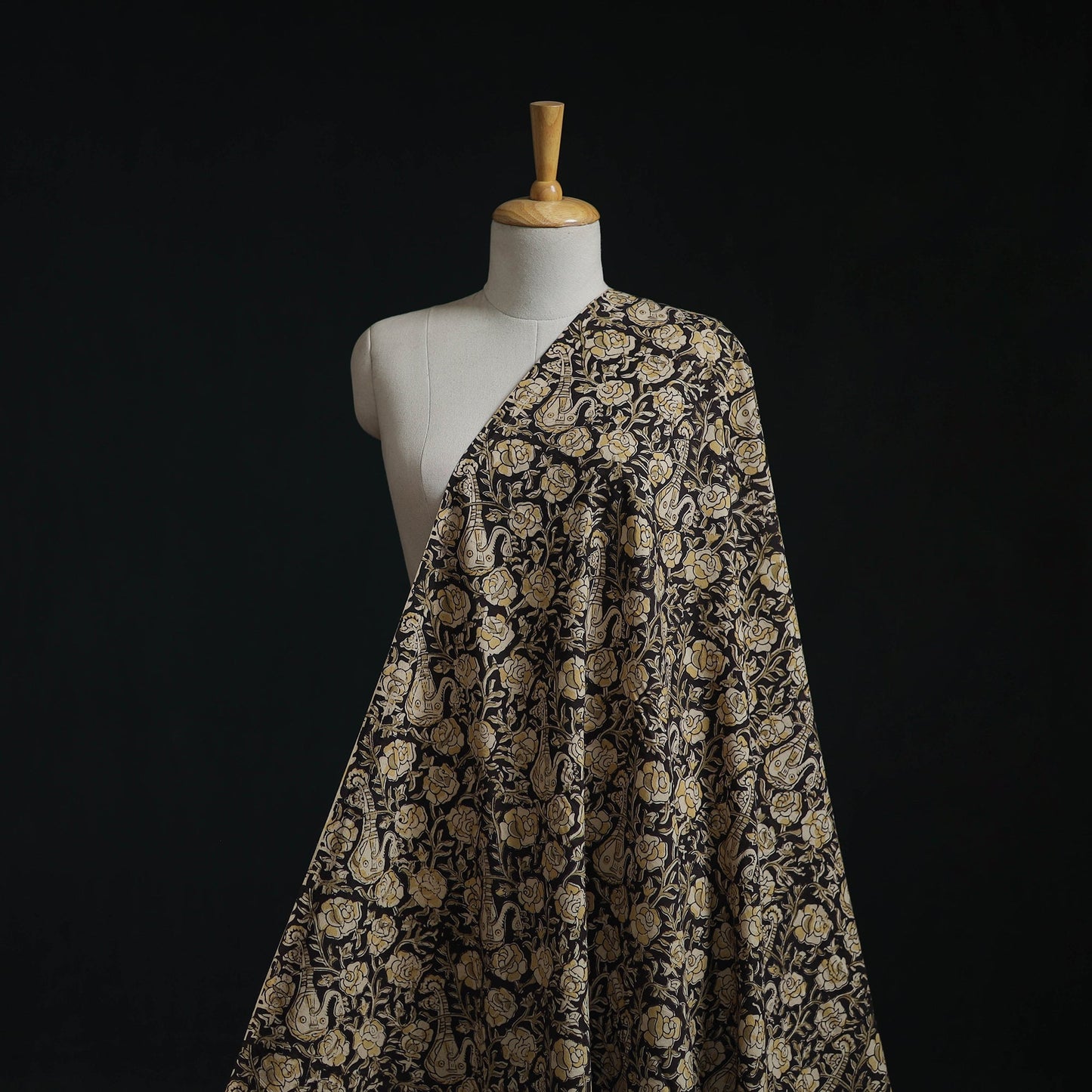 Natural dyed hand block print cotton kalamkari fabric 24