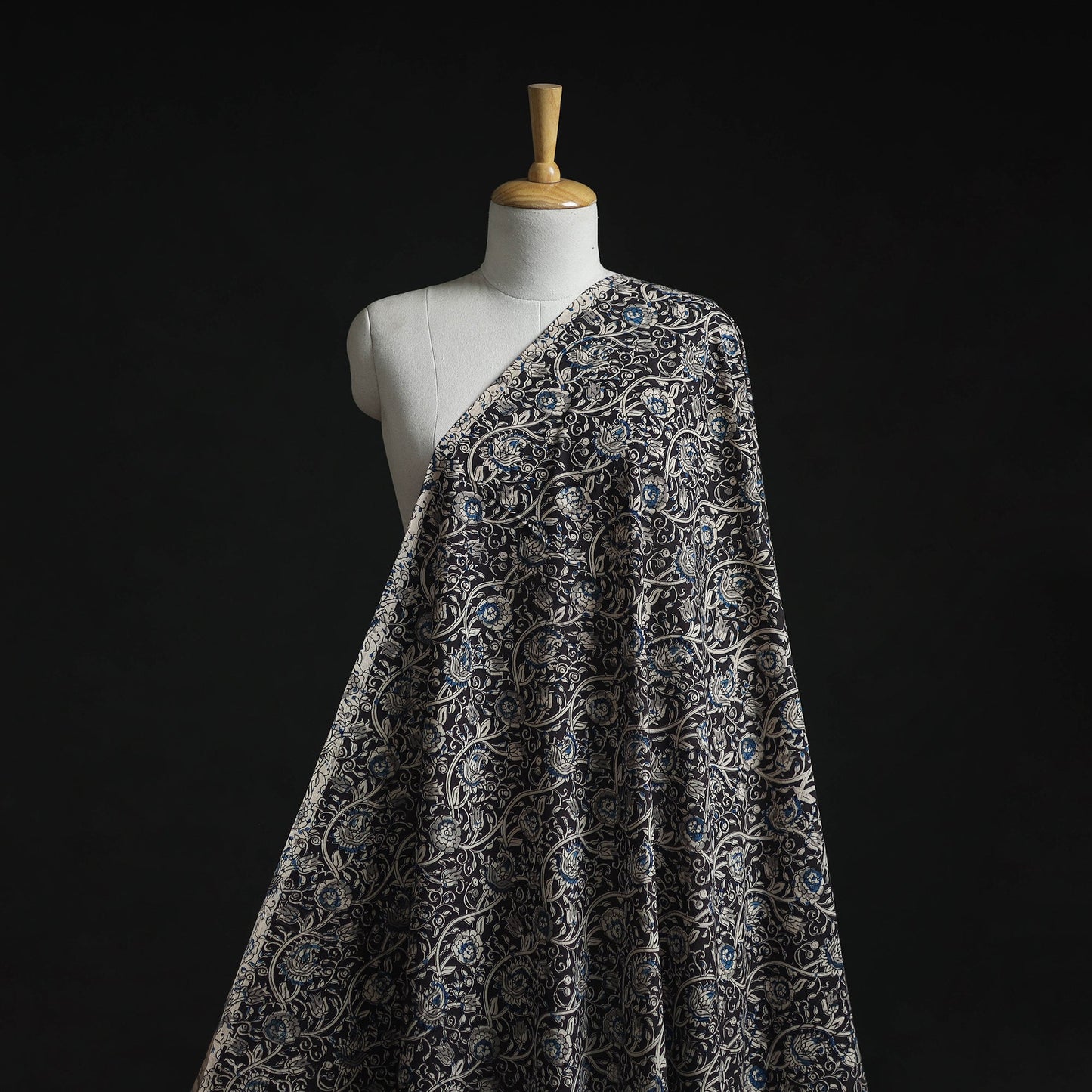 Natural dyed hand block print cotton kalamkari fabric 26