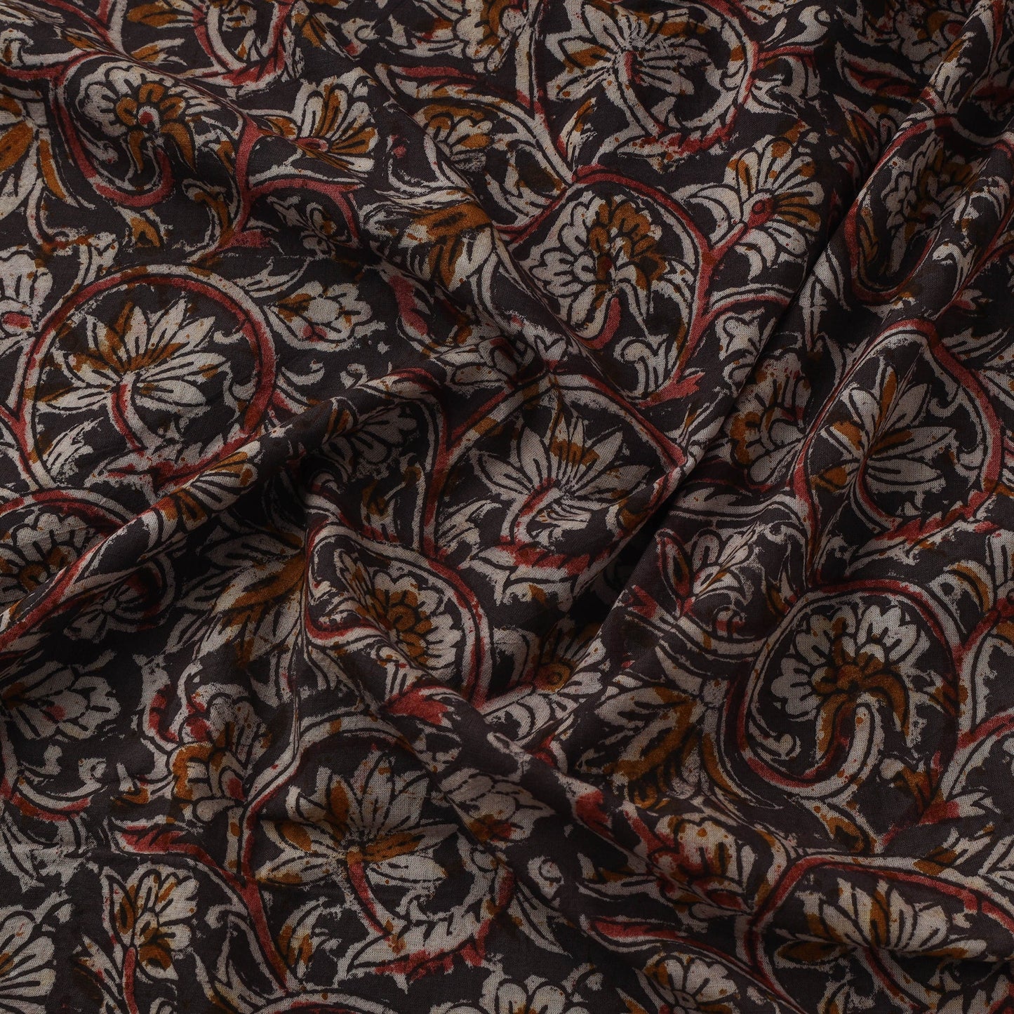 Natural dyed hand block print cotton kalamkari fabric 27