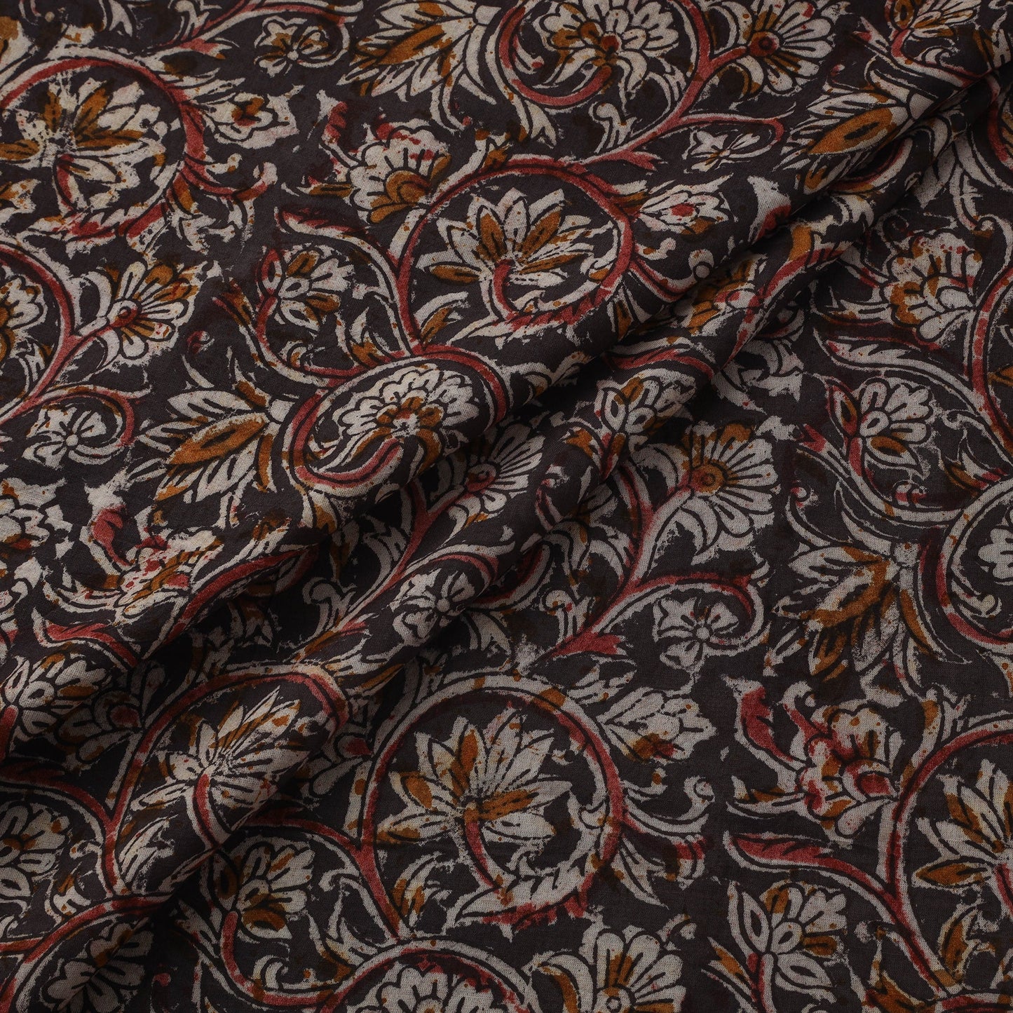 Natural dyed hand block print cotton kalamkari fabric 27