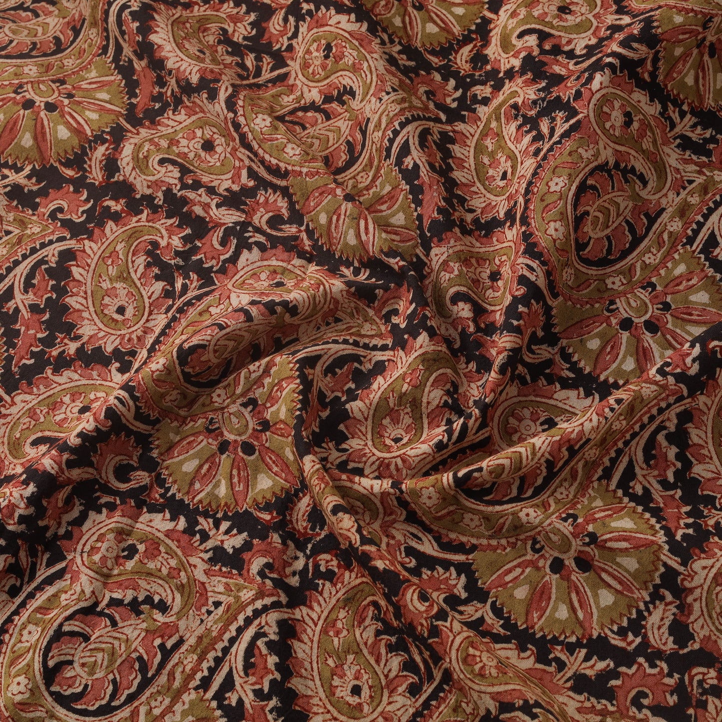 Natural dyed hand block print cotton pedana kalamkari