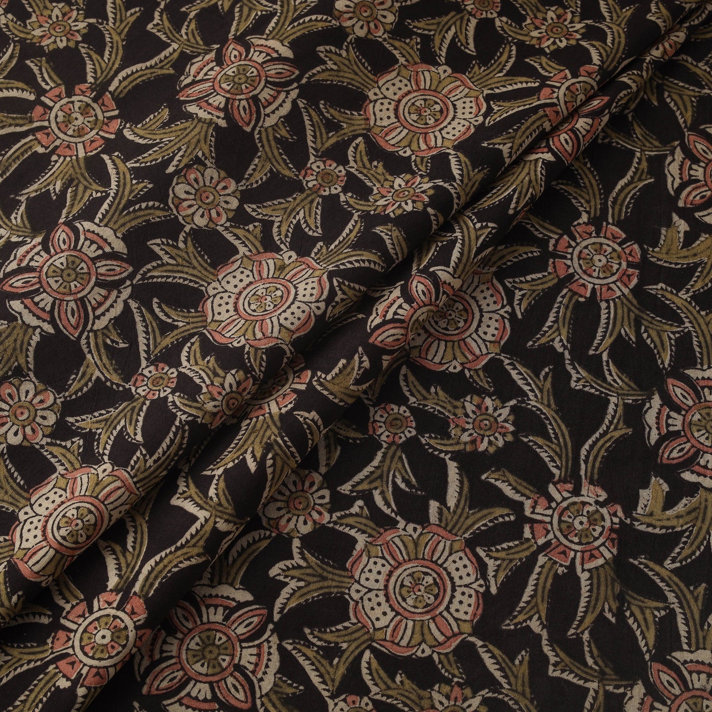Natural dyed hand block print cotton pedana kalamkari