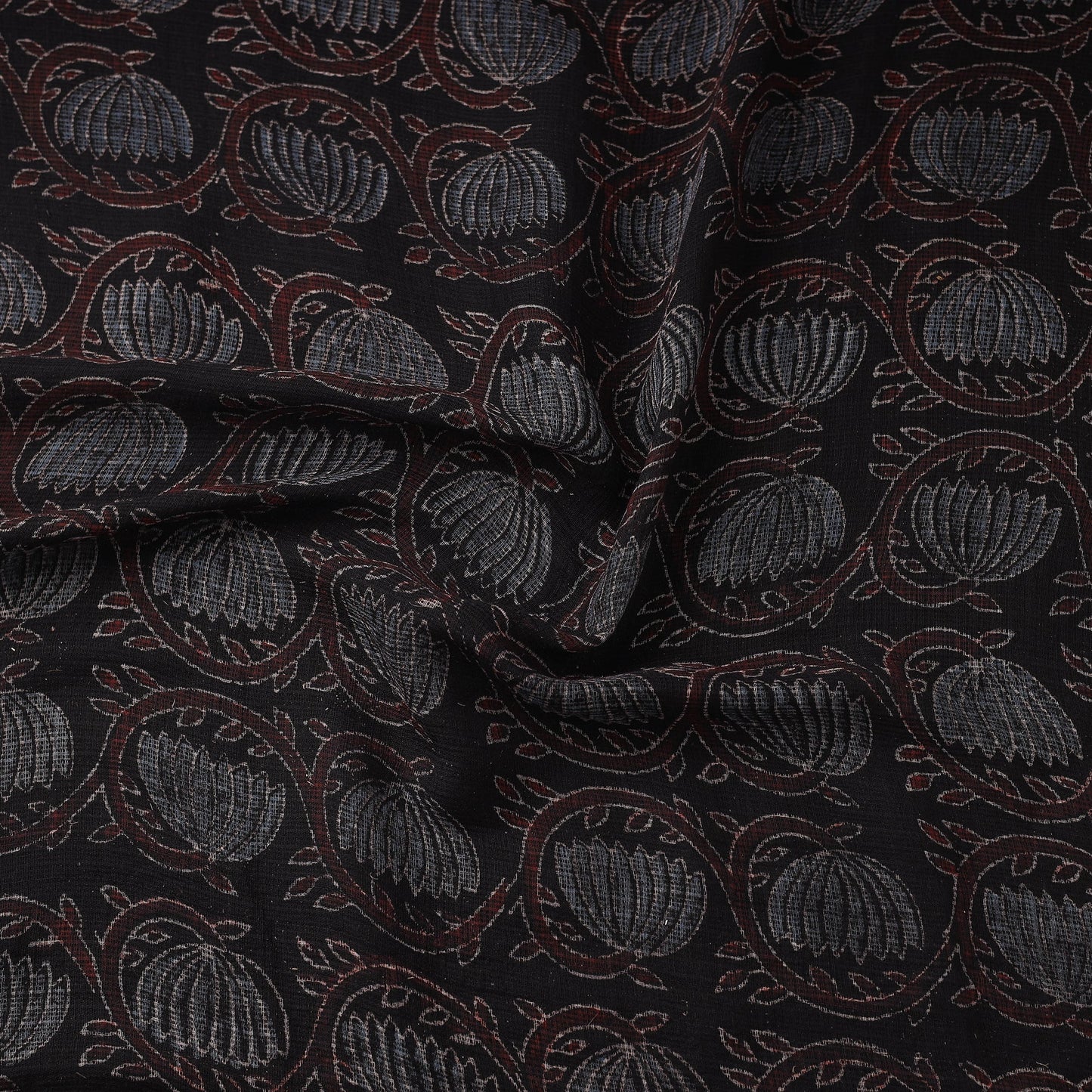 Natural dyed hand kota doria cotton fabric 18 - handcrafted