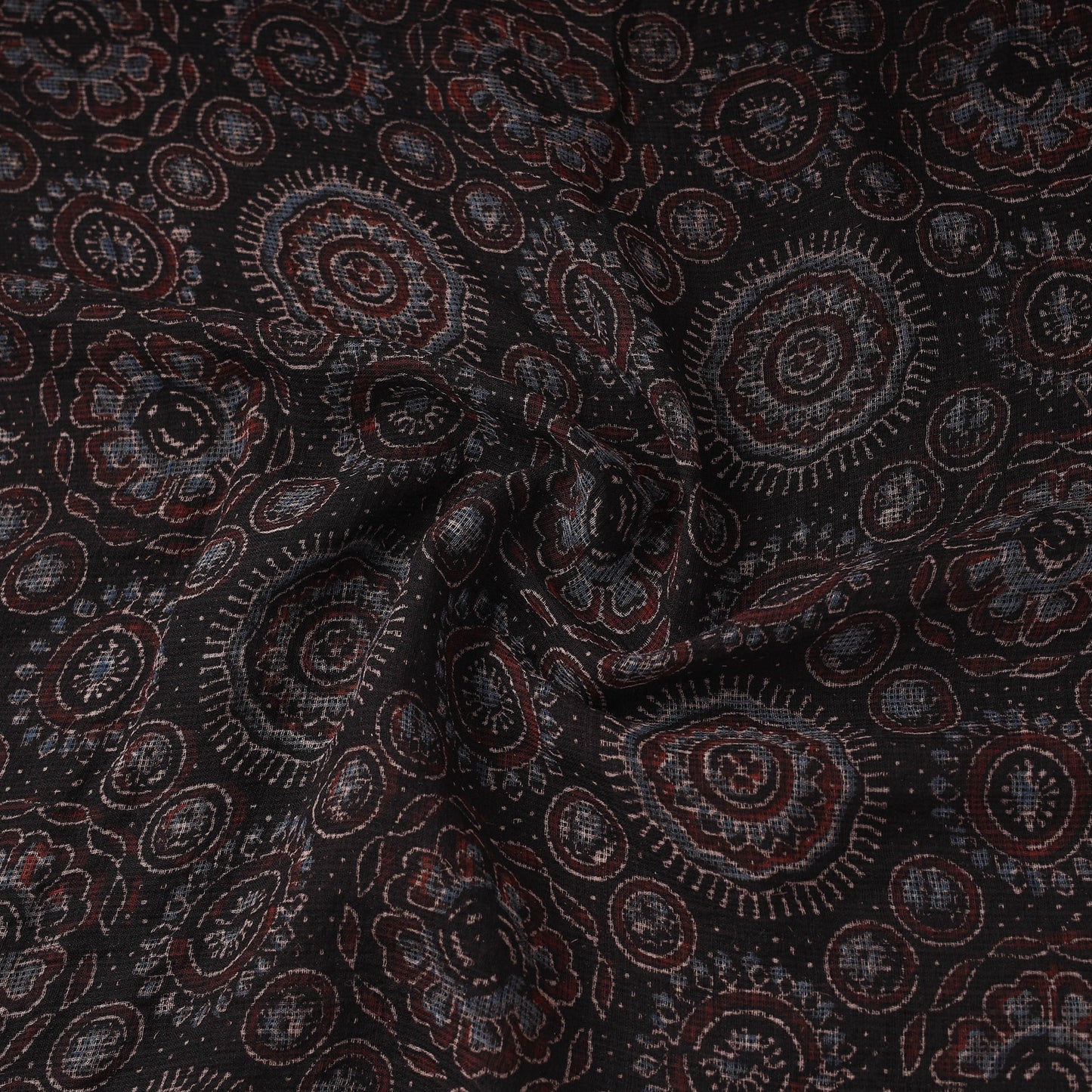 Natural dyed hand kota doria cotton fabric 04 - handcrafted