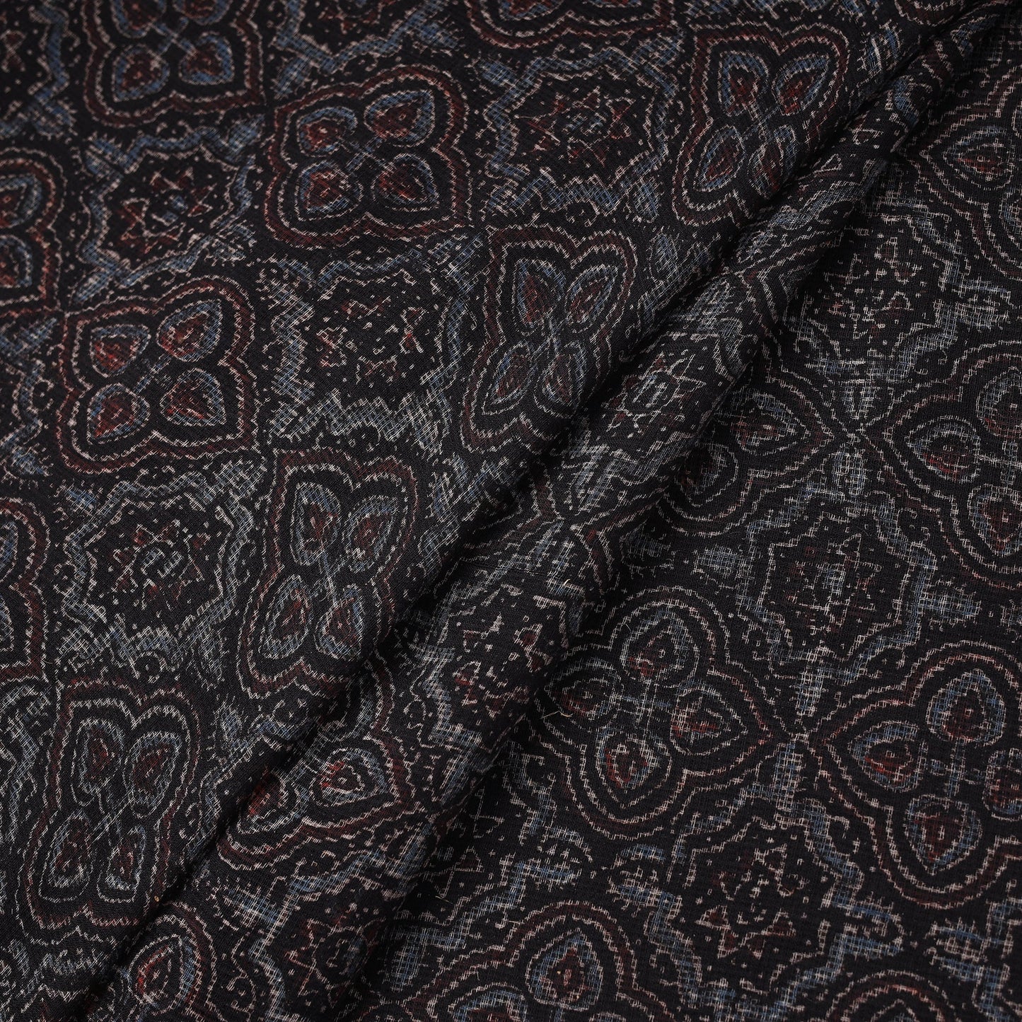 Natural dyed hand kota doria cotton fabric 09 - handcrafted