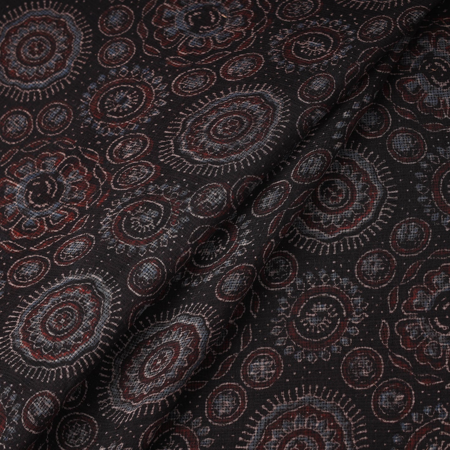 Natural dyed hand kota doria cotton fabric 04 - handcrafted