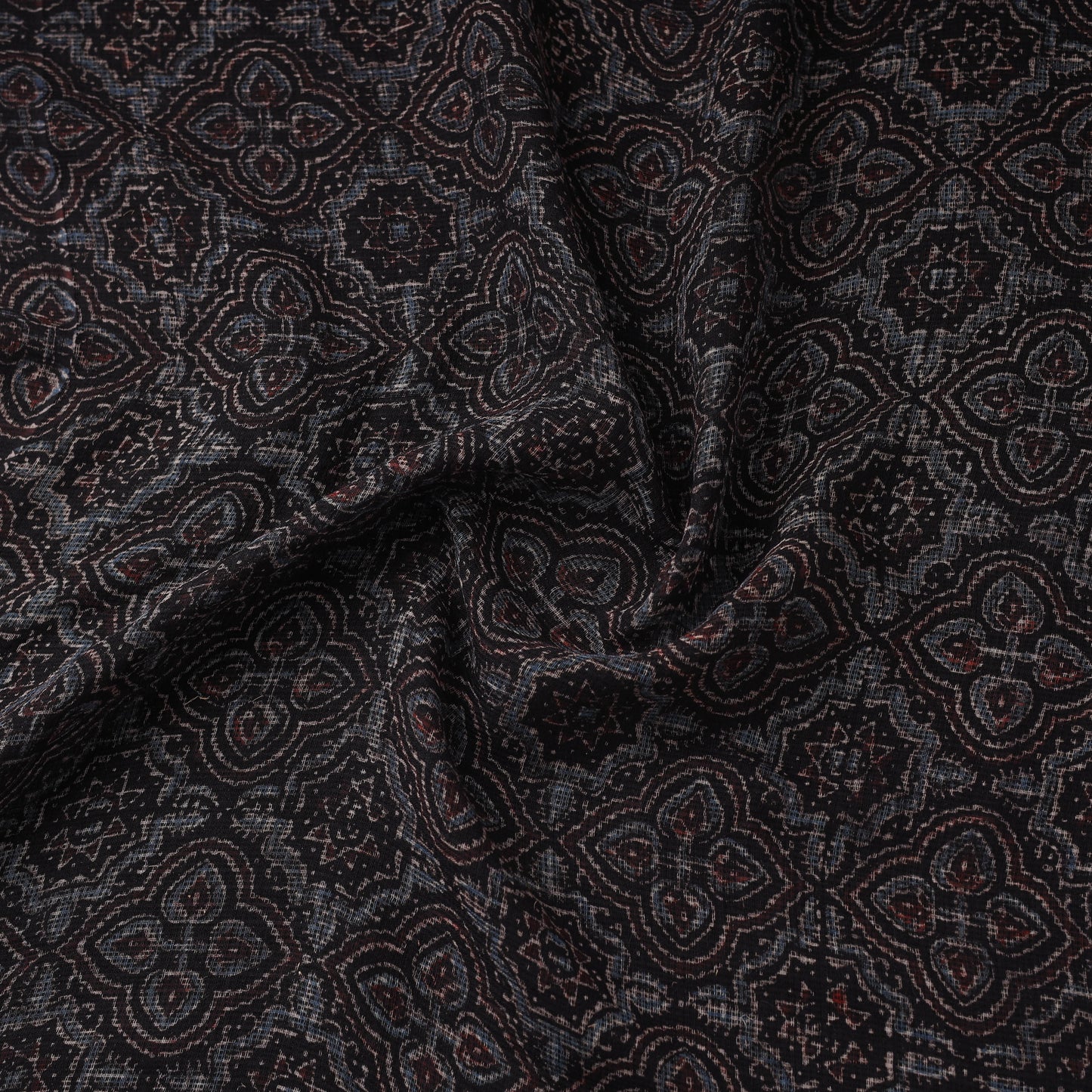 Natural dyed hand kota doria cotton fabric 09 - handcrafted