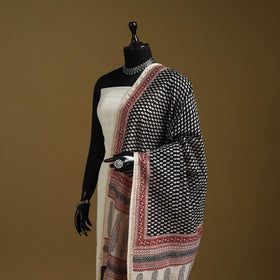 Black - natural dyed hand chanderi silk bagh dupatta 04