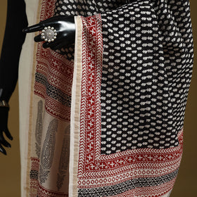 Black - natural dyed hand chanderi silk bagh dupatta 04