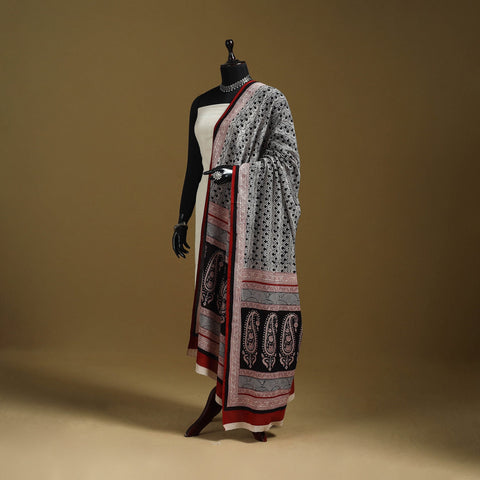 Black - natural dyed hand cotton bagh dupatta 11