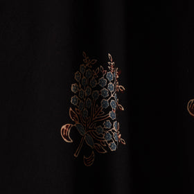 Black - natural dyed hand cotton fabric 01 - handcrafted