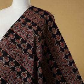 Black - natural dyed hand cotton fabric 01 - handcrafted