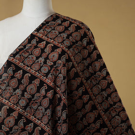 Black - natural dyed hand cotton fabric 02 - handcrafted