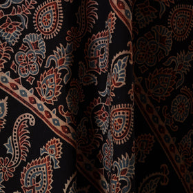 Black - natural dyed hand cotton fabric 02 - handcrafted