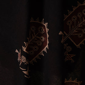 Black - natural dyed hand cotton fabric 03 - handcrafted