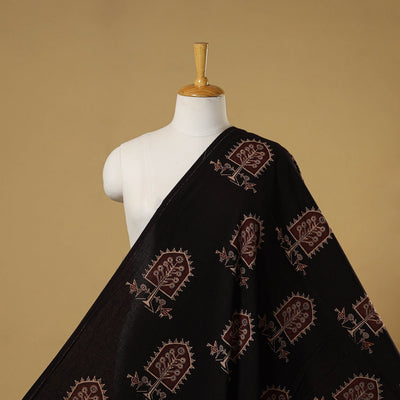 Black - natural dyed hand cotton fabric 03 - handcrafted