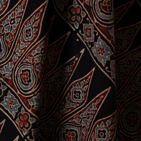 Black - natural dyed hand cotton fabric 04 - handcrafted