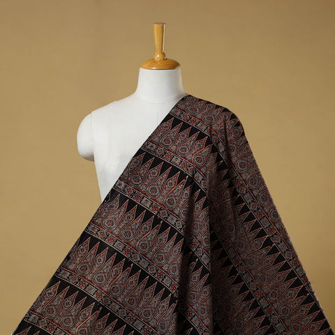 Black - natural dyed hand cotton fabric 04 - handcrafted