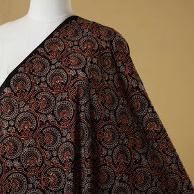 Black - natural dyed hand cotton fabric 04 - handcrafted