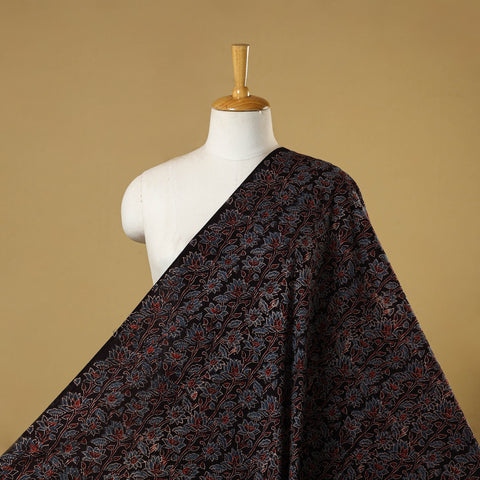 Black - natural dyed hand cotton fabric 08 - handcrafted